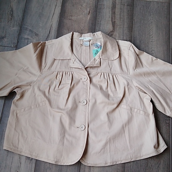 HOT KISS JACKET/BLAZER PLUS SIZE 2 TAN/KHAKI COLOR - Picture 1 of 16